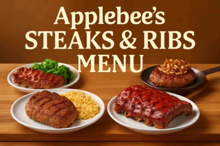 Information about Applebees steaks & Ribs menu