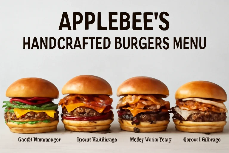 Applebees Handcrafted Burgers Menu