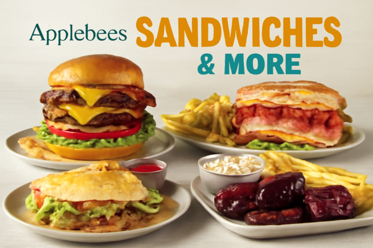 Applebees Sandwiches & More menu with price details