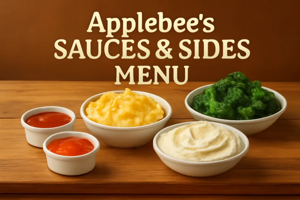 Applebees sauces & sides menu